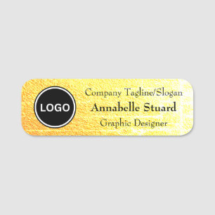 Etiqueta De Nome Elegante Dourado de luxo brilhante