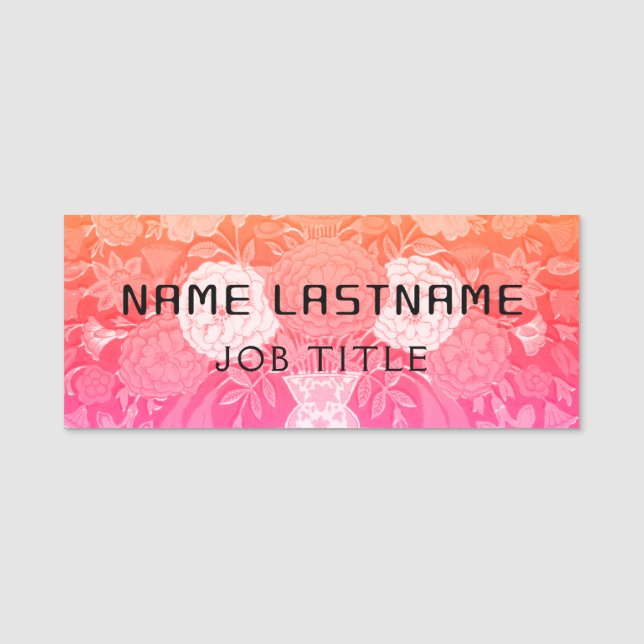 Etiqueta De Nome Elegante estético de Funcionarios de Funcionário d (Frente)