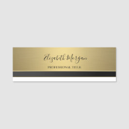 Etiqueta De Nome Elegante Estilo Ouro