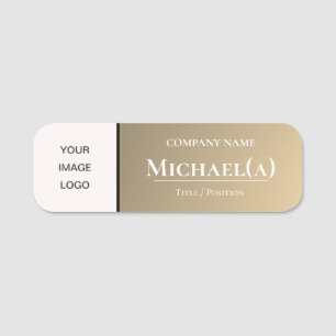 Etiqueta De Nome Elegante Gradiente de Tom Vintage Sepia: LOGOTIPO