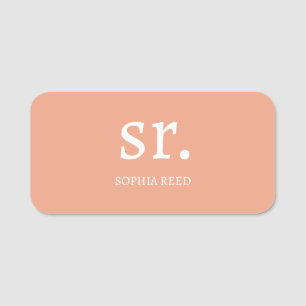 Etiqueta De Nome Elegante Identidade Minimalista com Monograma Cora