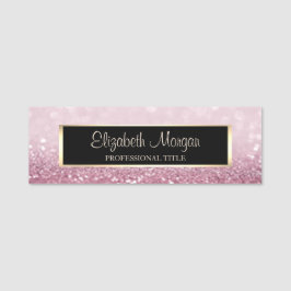 Etiqueta De Nome Elegante Moderno Glamouroso Brilho Bokeh, Moldura