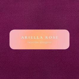 Etiqueta De Nome Elegante Ombre Blush Minimalista Rosa