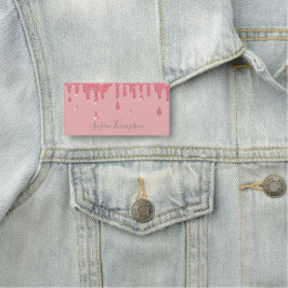 Etiqueta De Nome Elegante personalizado cor-de-rosa com efeito bril