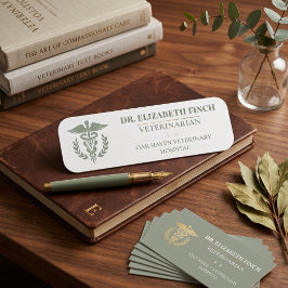 Etiqueta De Nome Elegante Placa de Identificação Veterinária DVM Ca