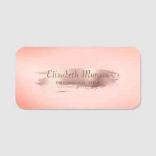 Etiqueta De Nome Elegante Resfriado Elegante,Chique, Pincelada Dour
