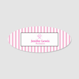 Etiqueta De Nome Elegante Striped