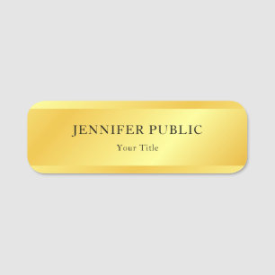Etiqueta De Nome Elemento metálico Dourado personalizado Faux