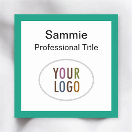 Etiqueta De Nome Emerald Green Name Crachá Company Logo 2x2 ao quad