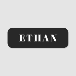 Etiqueta De Nome Empregado de Pequena Empresa Negócios Preto Branco