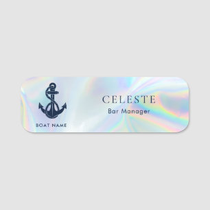 Etiqueta De Nome Equipe de âncora de barco náutico personalizada