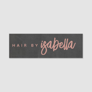Etiqueta De Nome Estilista de Cabelo Minimalista Nome em Script Ros