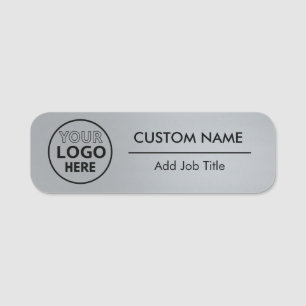 Etiqueta De Nome Estilo de Prata Metálico Pino ou Placa de Identifi