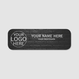 Etiqueta De Nome Estilo Preto Rústico Logotipo Personalizado Ímã de
