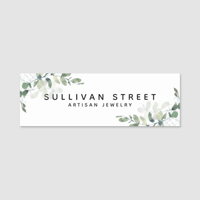 Etiqueta De Nome Eucalyptus Greenery Simples (Frente)