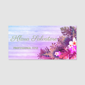 Etiqueta De Nome Excelente Maravilhoso, Puro Perfeito, Com Flores