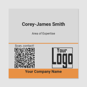 Etiqueta De Nome Experiência da empresa de logotipo do código QR em