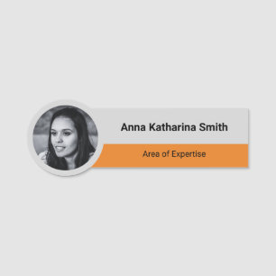 Etiqueta De Nome Experiência de Imagem de Perfil em Laranja Negro d