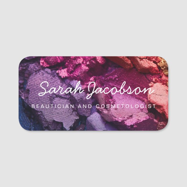 Etiqueta De Nome Eyeshadow Cosmetics Cosmetologist Beautician  (Frente)