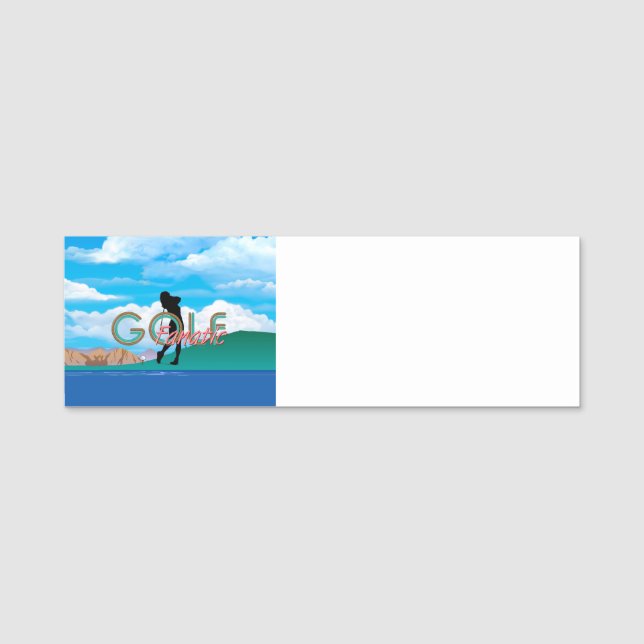 Etiqueta De Nome Fanático de Golfe Superior (Frente)