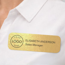 Faux Gold Elegant Business Custom Logo Employee
