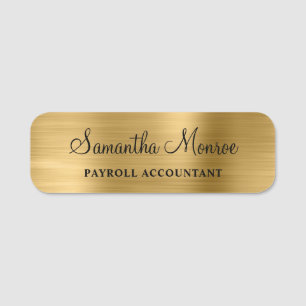 Etiqueta De Nome Faux Gold Foil