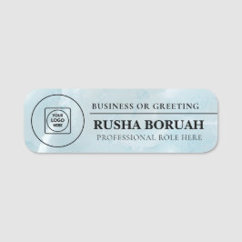 Etiqueta De Nome Faux Marble Corporate Logo Badge nametags