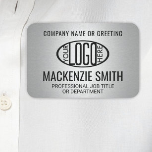 Etiqueta De Nome Faux Silver do profissional de logotipos da empres