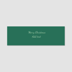 Etiqueta De Nome Feliz Natal verde plano solo holida