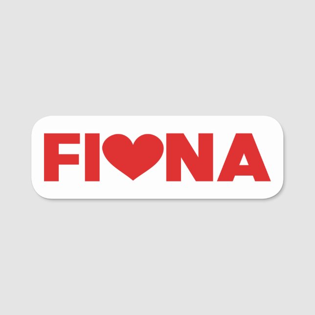 Etiqueta De Nome Fiona Love (Frente)