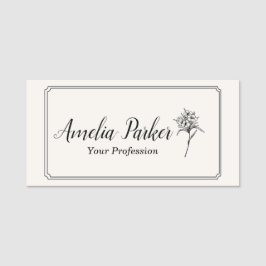 Etiqueta De Nome Flor