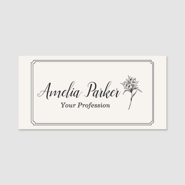 Etiqueta De Nome Flor (Frente)