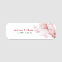 Etiqueta De Nome Flor de aquarela romântica