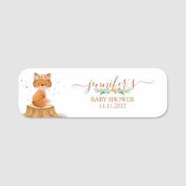 Etiqueta De Nome Floral Fox Celebration