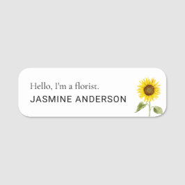 Etiqueta De Nome Florist Sunflower Flower Business Personalizado