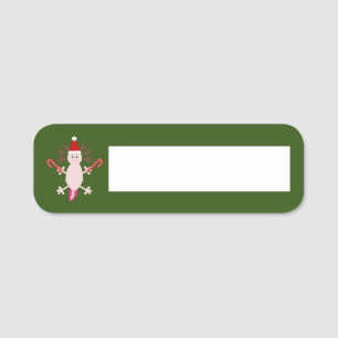 Etiqueta De Nome Fofo de Natal Axolotl