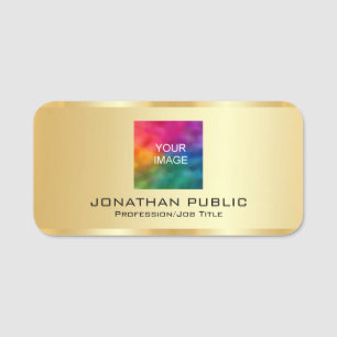 Etiqueta De Nome Foto Ou Logotipo Personalizável Do Membro Do Funci