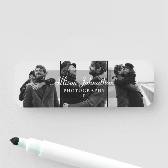 Etiqueta De Nome fotografia personalizada 3 fotos modernas (In Situ)