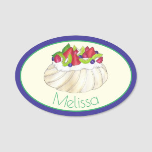 Etiqueta De Nome Fruta de Pavlova australiana Meringue Comida de de