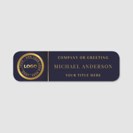 Etiqueta De Nome Funcionário Corporativo do Logotipo do Ouro Modern