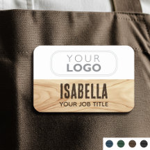Funcionário da Equipe Logotipo da Empresa Madeira