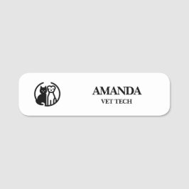Etiqueta De Nome Funcionário de Logotipo Animal