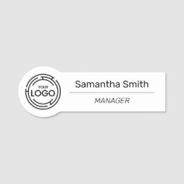 Etiqueta De Nome Funcionário de Logotipo Comercial