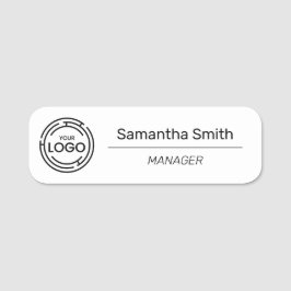 Etiqueta De Nome Funcionário de Logotipo Comercial