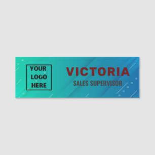 Etiqueta De Nome Funcionário de Logotipo Personalizado Mínimo de Gr