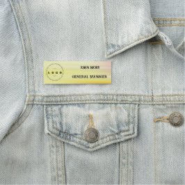 Etiqueta De Nome Funcionário de Título do Nome Personalizado Elegan