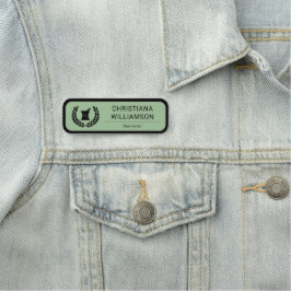 Etiqueta De Nome Funcionário do Funcionarios Farmacêutico Elegante 