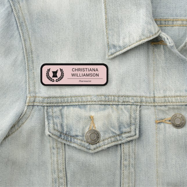 Etiqueta De Nome Funcionário do Funcionarios Farmacêutico Elegante  (In Situ)