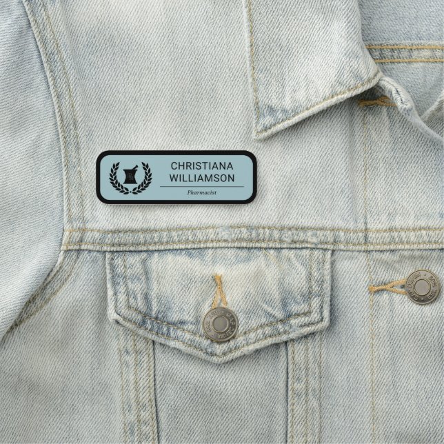 Etiqueta De Nome Funcionário do Funcionarios Farmacêutico Elegante  (In Situ)