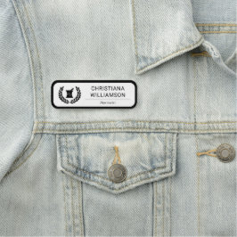 Etiqueta De Nome Funcionário do Funcionarios Farmacêutico Elegante 